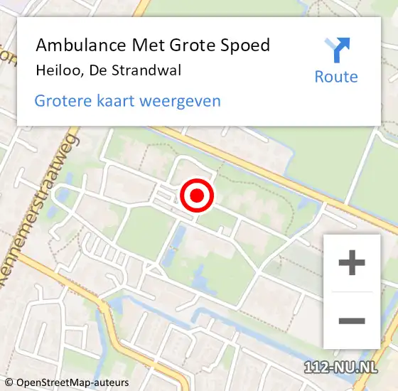Locatie op kaart van de 112 melding: Ambulance Met Grote Spoed Naar Heiloo, De Strandwal op 28 december 2023 12:33