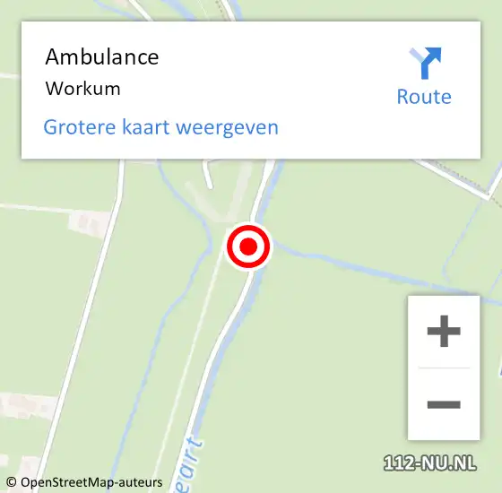 Locatie op kaart van de 112 melding: Ambulance Workum op 28 december 2023 13:20