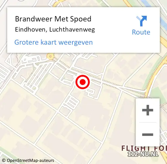 Locatie op kaart van de 112 melding: Brandweer Met Spoed Naar Eindhoven, Luchthavenweg op 28 december 2023 14:41