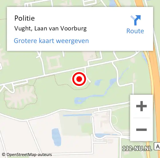 Locatie op kaart van de 112 melding: Politie Vught, Laan van Voorburg op 28 december 2023 14:44
