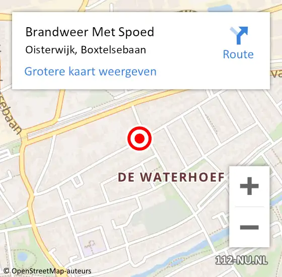 Locatie op kaart van de 112 melding: Brandweer Met Spoed Naar Oisterwijk, Boxtelsebaan op 28 december 2023 15:14