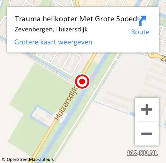 Locatie op kaart van de 112 melding: Trauma helikopter Met Grote Spoed Naar Zevenbergen, Huizersdijk op 28 december 2023 15:26