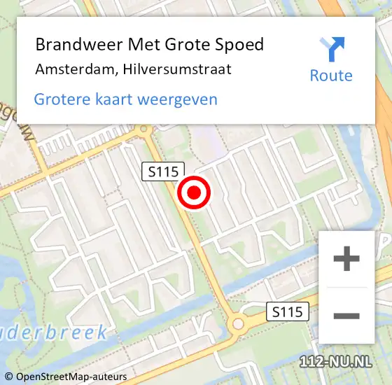 Locatie op kaart van de 112 melding: Brandweer Met Grote Spoed Naar Amsterdam, Hilversumstraat op 28 december 2023 15:39