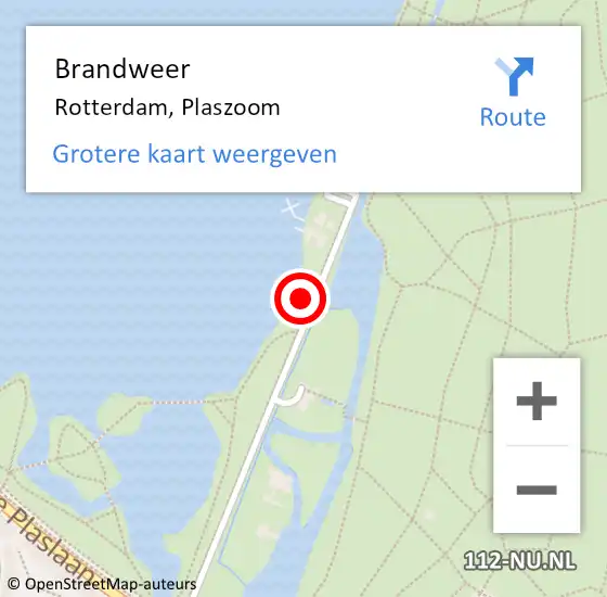Locatie op kaart van de 112 melding: Brandweer Rotterdam, Plaszoom op 28 december 2023 16:01