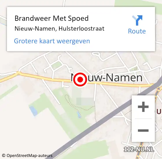 Locatie op kaart van de 112 melding: Brandweer Met Spoed Naar Nieuw-Namen, Hulsterloostraat op 28 december 2023 17:20
