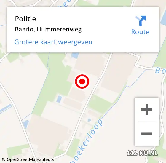 Locatie op kaart van de 112 melding: Politie Baarlo, Hummerenweg op 28 december 2023 17:32