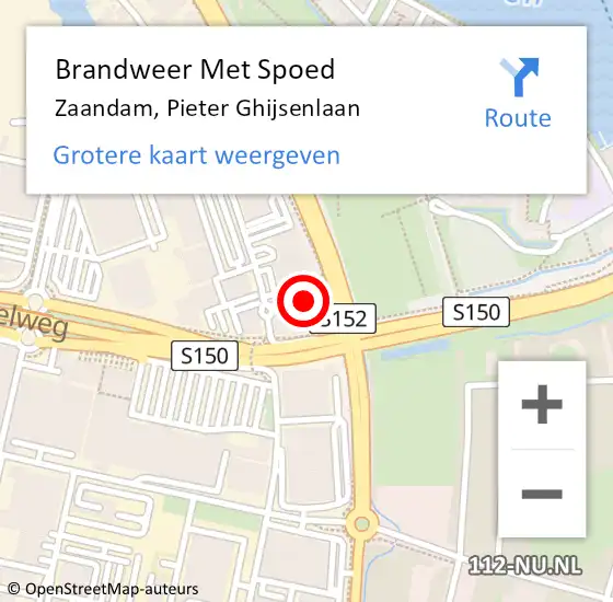 Locatie op kaart van de 112 melding: Brandweer Met Spoed Naar Zaandam, Pieter Ghijsenlaan op 28 december 2023 17:34