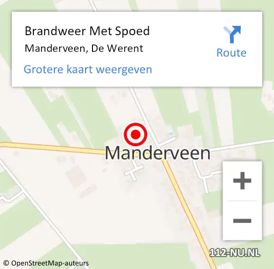 Locatie op kaart van de 112 melding: Brandweer Met Spoed Naar Manderveen, De Werent op 28 december 2023 17:54