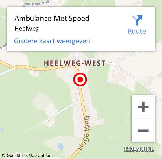 Locatie op kaart van de 112 melding: Ambulance Met Spoed Naar Heelweg op 28 december 2023 18:02