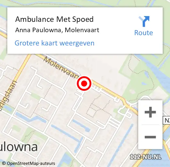 Locatie op kaart van de 112 melding: Ambulance Met Spoed Naar Anna Paulowna, Molenvaart op 28 december 2023 18:32