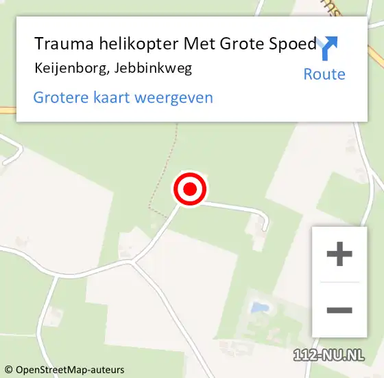 Locatie op kaart van de 112 melding: Trauma helikopter Met Grote Spoed Naar Keijenborg, Jebbinkweg op 28 december 2023 18:59