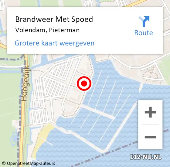 Locatie op kaart van de 112 melding: Brandweer Met Spoed Naar Volendam, Pieterman op 28 december 2023 20:12