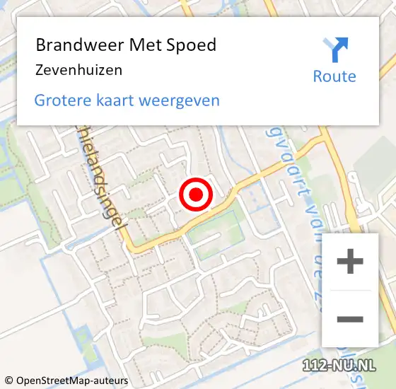 Locatie op kaart van de 112 melding: Brandweer Met Spoed Naar Zevenhuizen op 28 december 2023 21:04