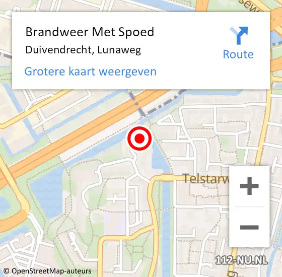 Locatie op kaart van de 112 melding: Brandweer Met Spoed Naar Duivendrecht, Lunaweg op 28 december 2023 21:16