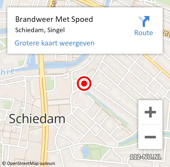 Locatie op kaart van de 112 melding: Brandweer Met Spoed Naar Schiedam, Singel op 28 december 2023 21:41
