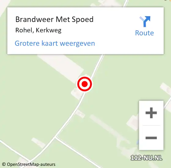 Locatie op kaart van de 112 melding: Brandweer Met Spoed Naar Rohel, Kerkweg op 28 december 2023 23:03