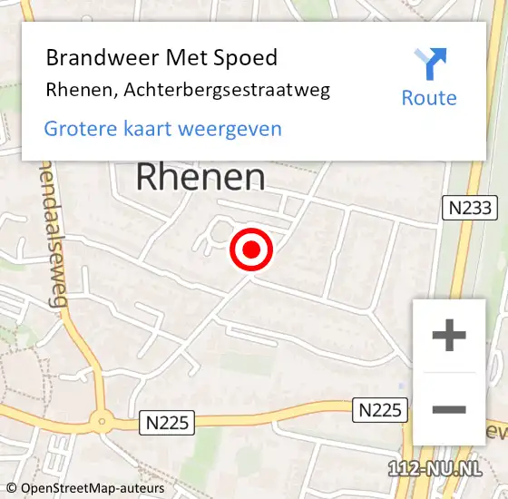 Locatie op kaart van de 112 melding: Brandweer Met Spoed Naar Rhenen, Achterbergsestraatweg op 28 december 2023 23:43