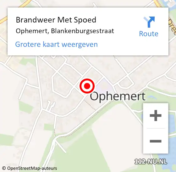 Locatie op kaart van de 112 melding: Brandweer Met Spoed Naar Ophemert, Blankenburgsestraat op 29 december 2023 00:11