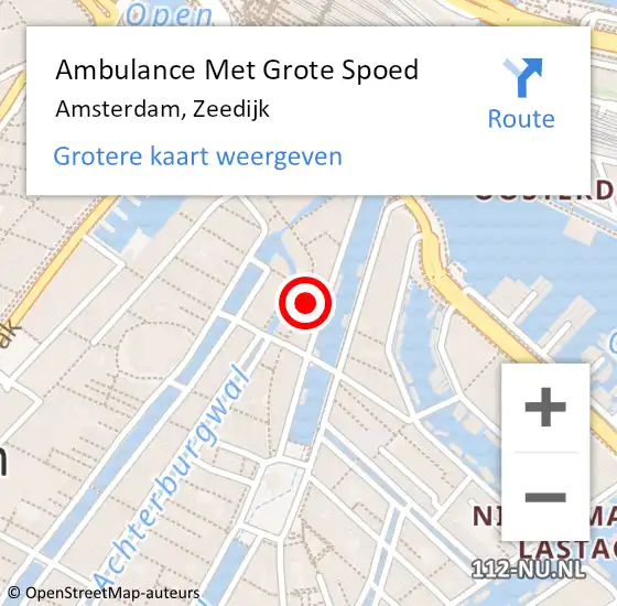 Locatie op kaart van de 112 melding: Ambulance Met Grote Spoed Naar Amsterdam, Zeedijk op 29 december 2023 06:14