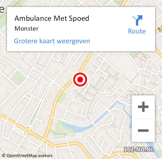 Locatie op kaart van de 112 melding: Ambulance Met Spoed Naar Monster op 29 december 2023 10:27