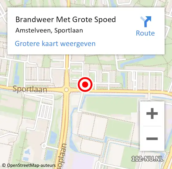 Locatie op kaart van de 112 melding: Brandweer Met Grote Spoed Naar Amstelveen, Sportlaan op 29 december 2023 11:57