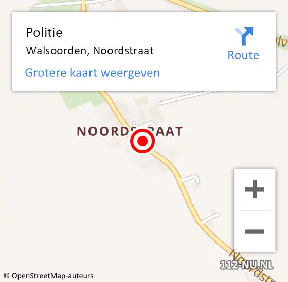 Locatie op kaart van de 112 melding: Politie Walsoorden, Noordstraat op 29 december 2023 14:57