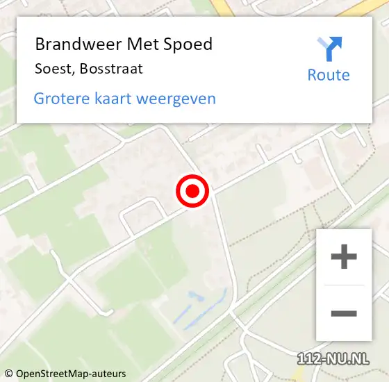 Locatie op kaart van de 112 melding: Brandweer Met Spoed Naar Soest, Bosstraat op 29 december 2023 16:14