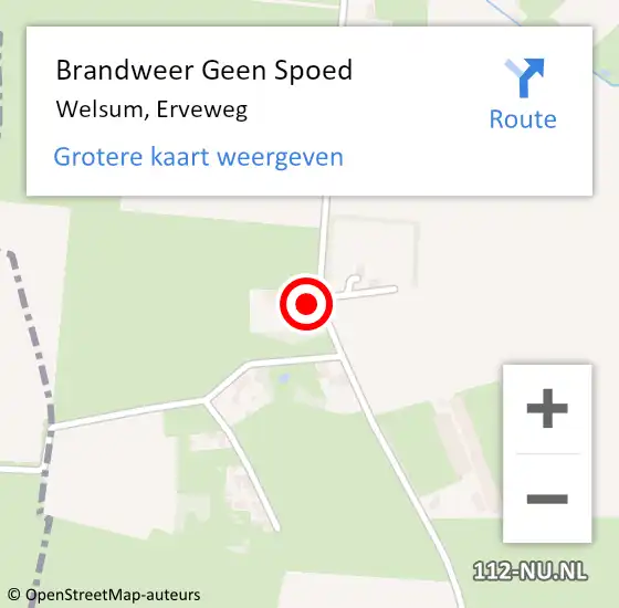 Locatie op kaart van de 112 melding: Brandweer Geen Spoed Naar Welsum, Erveweg op 29 december 2023 16:55