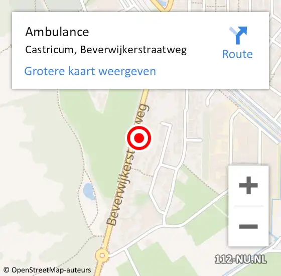 Locatie op kaart van de 112 melding: Ambulance Castricum, Beverwijkerstraatweg op 29 december 2023 17:03
