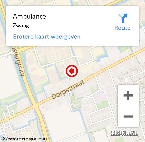 Locatie op kaart van de 112 melding: Ambulance Zwaag op 29 december 2023 17:45