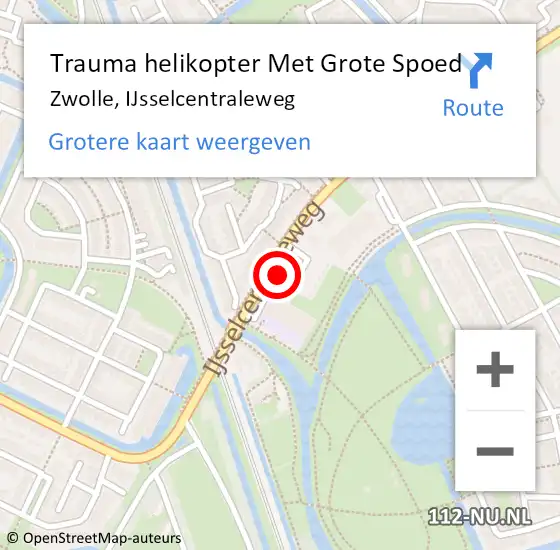 Locatie op kaart van de 112 melding: Trauma helikopter Met Grote Spoed Naar Zwolle, IJsselcentraleweg op 29 december 2023 18:06