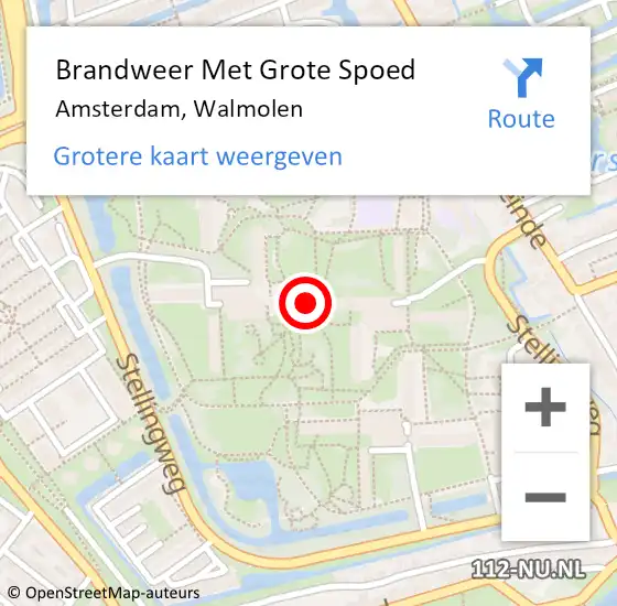 Locatie op kaart van de 112 melding: Brandweer Met Grote Spoed Naar Amsterdam, Walmolen op 29 december 2023 20:14