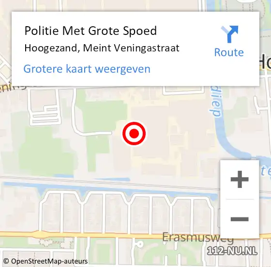 Locatie op kaart van de 112 melding: Politie Met Grote Spoed Naar Hoogezand, Meint Veningastraat op 29 december 2023 21:03