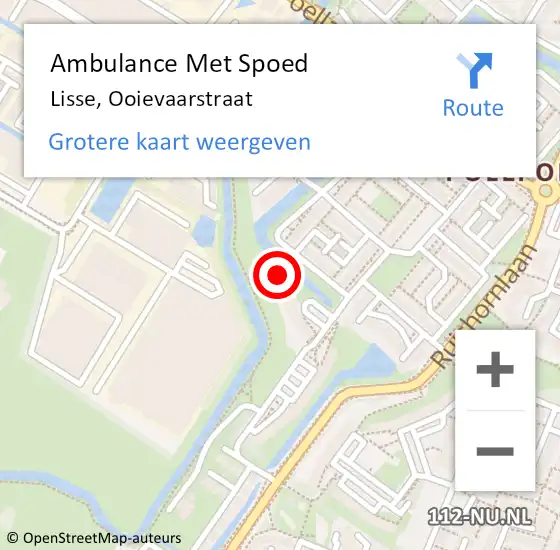 Locatie op kaart van de 112 melding: Ambulance Met Spoed Naar Lisse, Ooievaarstraat op 29 december 2023 21:23