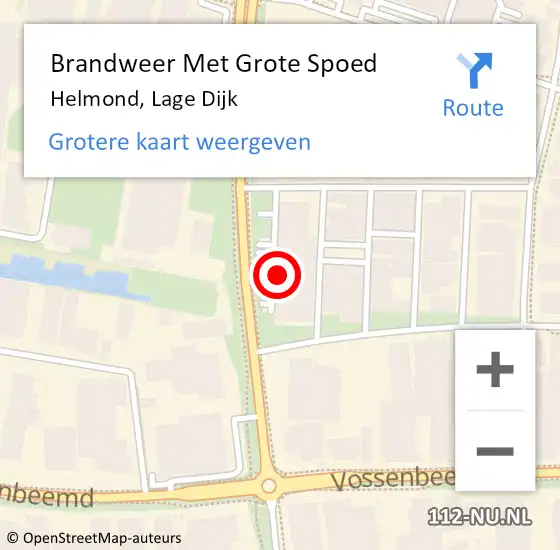 Locatie op kaart van de 112 melding: Brandweer Met Grote Spoed Naar Helmond, Lage Dijk op 29 december 2023 22:03