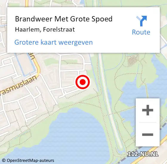 Locatie op kaart van de 112 melding: Brandweer Met Grote Spoed Naar Haarlem, Forelstraat op 29 december 2023 22:17