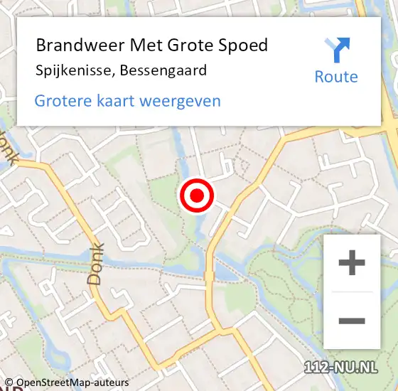 Locatie op kaart van de 112 melding: Brandweer Met Grote Spoed Naar Spijkenisse, Bessengaard op 29 december 2023 22:19