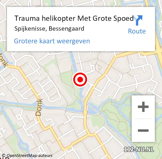 Locatie op kaart van de 112 melding: Trauma helikopter Met Grote Spoed Naar Spijkenisse, Bessengaard op 29 december 2023 22:20