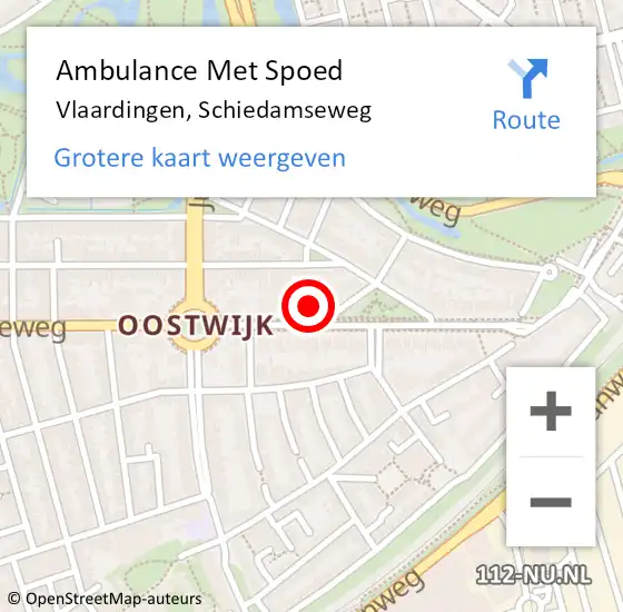 Locatie op kaart van de 112 melding: Ambulance Met Spoed Naar Vlaardingen, Schiedamseweg op 30 december 2023 00:42