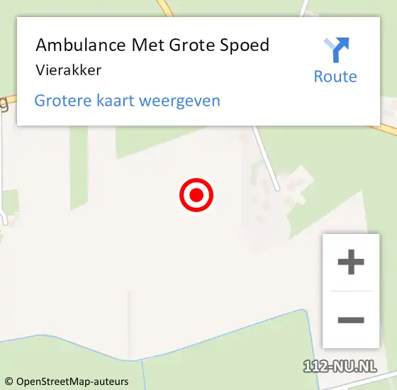 Locatie op kaart van de 112 melding: Ambulance Met Grote Spoed Naar Vierakker op 30 december 2023 01:50