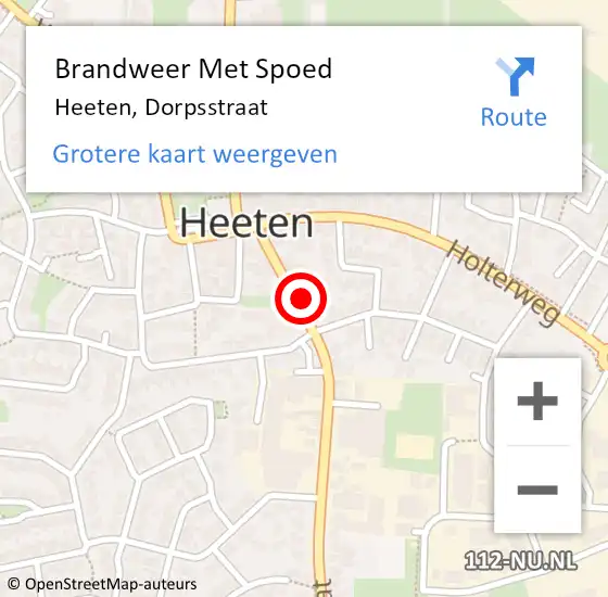 Locatie op kaart van de 112 melding: Brandweer Met Spoed Naar Heeten, Dorpsstraat op 30 december 2023 03:02