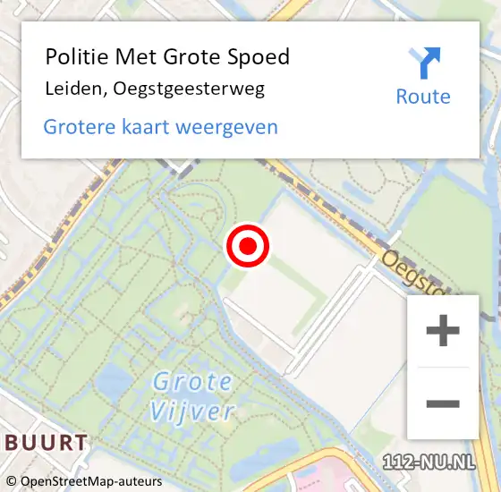 Locatie op kaart van de 112 melding: Politie Met Grote Spoed Naar Leiden, Oegstgeesterweg op 30 december 2023 04:40