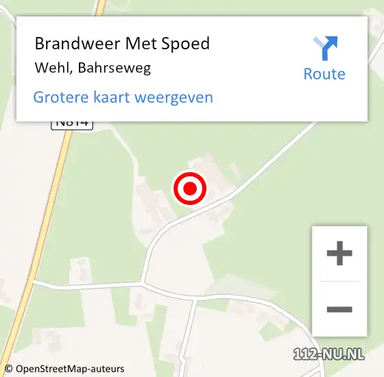 Locatie op kaart van de 112 melding: Brandweer Met Spoed Naar Wehl, Bahrseweg op 30 december 2023 06:21