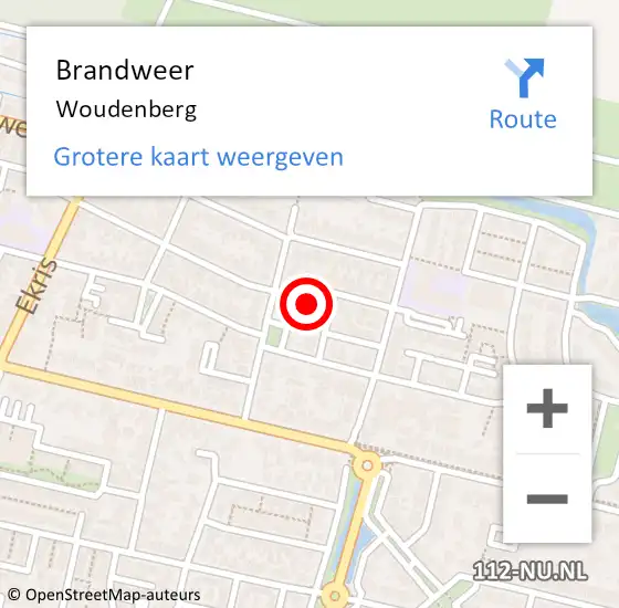 Locatie op kaart van de 112 melding: Brandweer Woudenberg op 30 december 2023 09:26