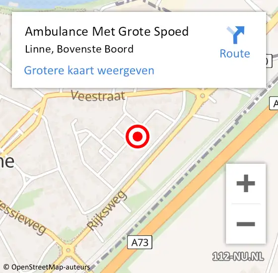 Locatie op kaart van de 112 melding: Ambulance Met Grote Spoed Naar Linne, Bovenste Boord op 20 september 2014 09:24