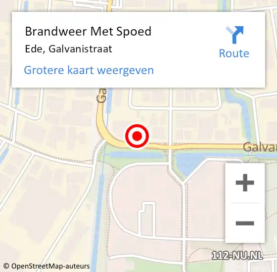 Locatie op kaart van de 112 melding: Brandweer Met Spoed Naar Ede, Galvanistraat op 30 december 2023 09:45