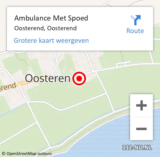 Locatie op kaart van de 112 melding: Ambulance Met Spoed Naar Oosterend, Oosterend op 30 december 2023 10:05