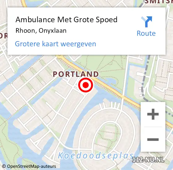 Locatie op kaart van de 112 melding: Ambulance Met Grote Spoed Naar Rhoon, Onyxlaan op 30 december 2023 10:06