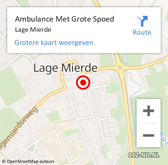 Locatie op kaart van de 112 melding: Ambulance Met Grote Spoed Naar Lage Mierde op 30 december 2023 10:48
