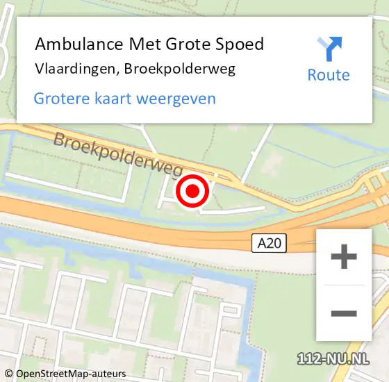 Locatie op kaart van de 112 melding: Ambulance Met Grote Spoed Naar Vlaardingen, Broekpolderweg op 30 december 2023 12:39